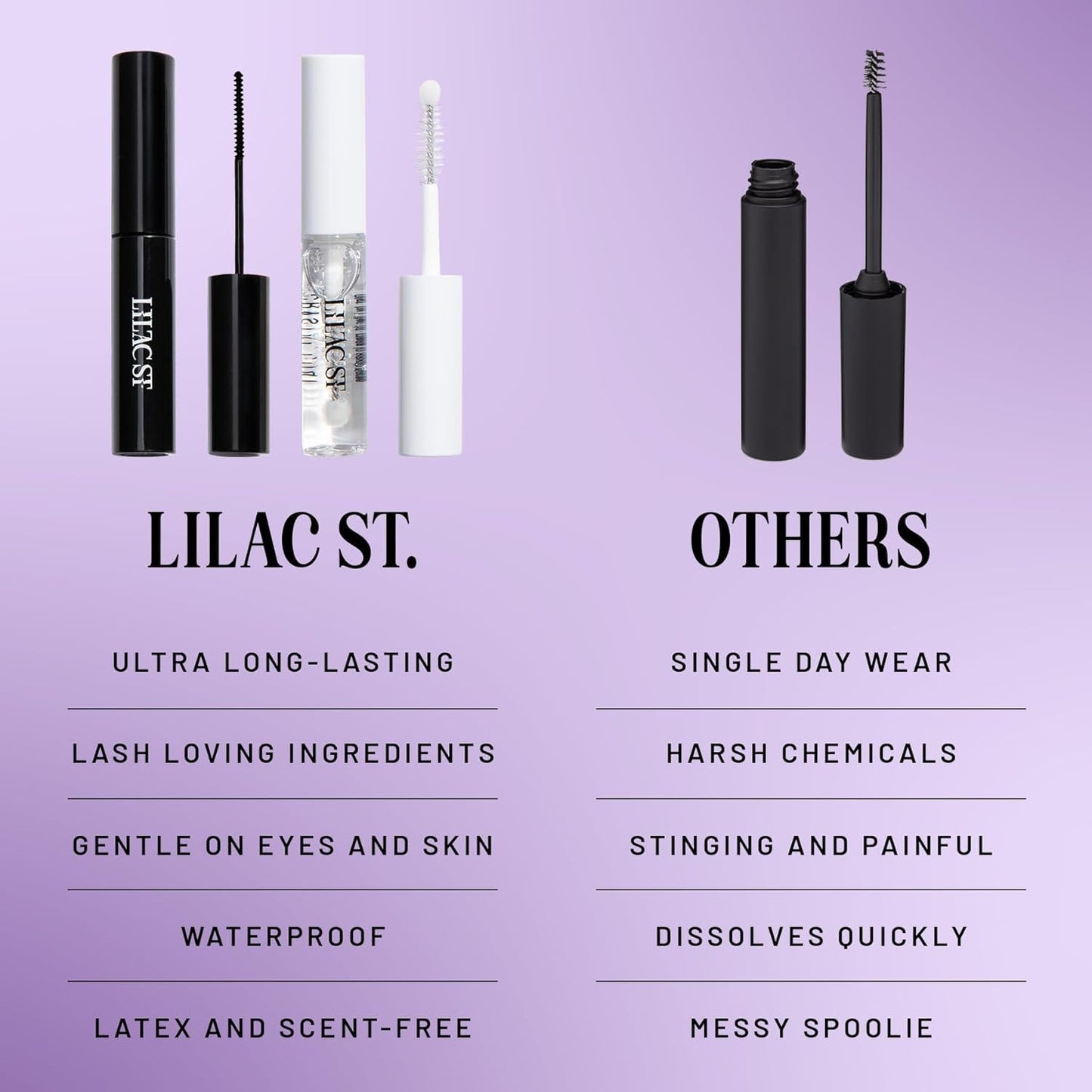 Lilac St - Eternal Bond (Black) Lash Glue & Lash Crystal Coat - Long Lasting & Fast Drying Lash Glue - Sealant for Extended Lash Wear, Reduce Stickiness & Keeps Lashes Clean - Waterproof, Vegan