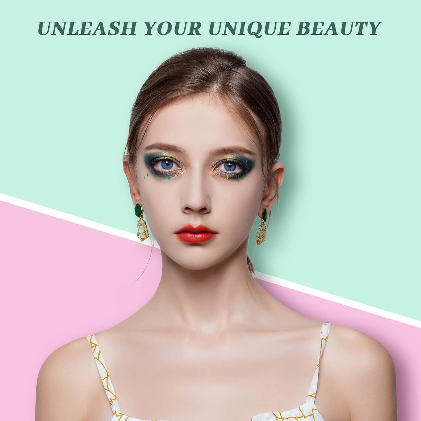 Dito 15 Color Jungle Eyeshadow Palette With 2Pcs Makeup Brush, Long Lasting Matte Makeup Palette With Mirror, Waterproof Shimmer Glitter Eyeshadow Pallet For Wife & Lover & Mother