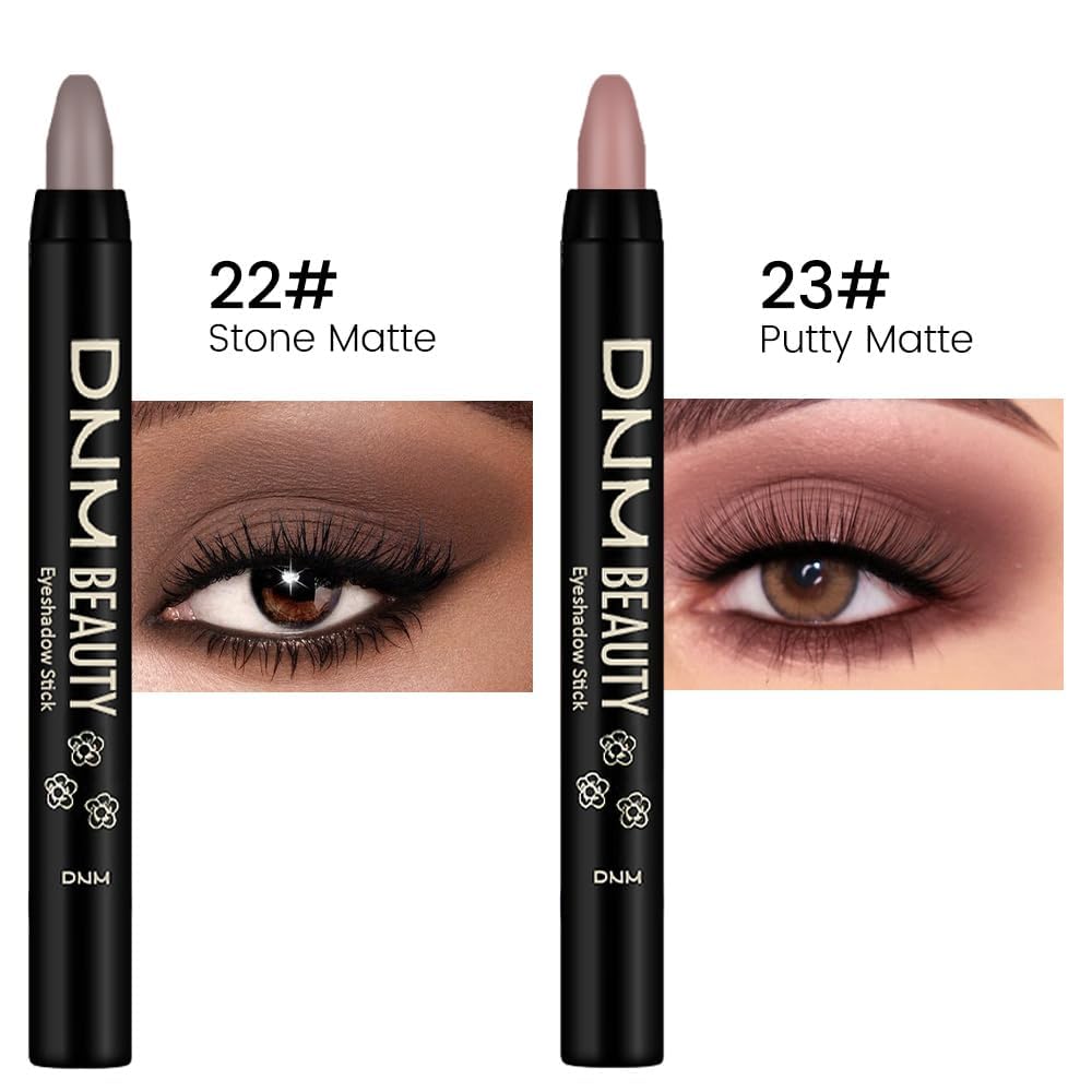 evpct 2Pcs Cream Eyeshadow Sticks Set for Eyes Waterproof, Stone Matte & Putty Matte Eye shadow Stick Pencil Pen Bulk sombras en crema para ojos 22+23
