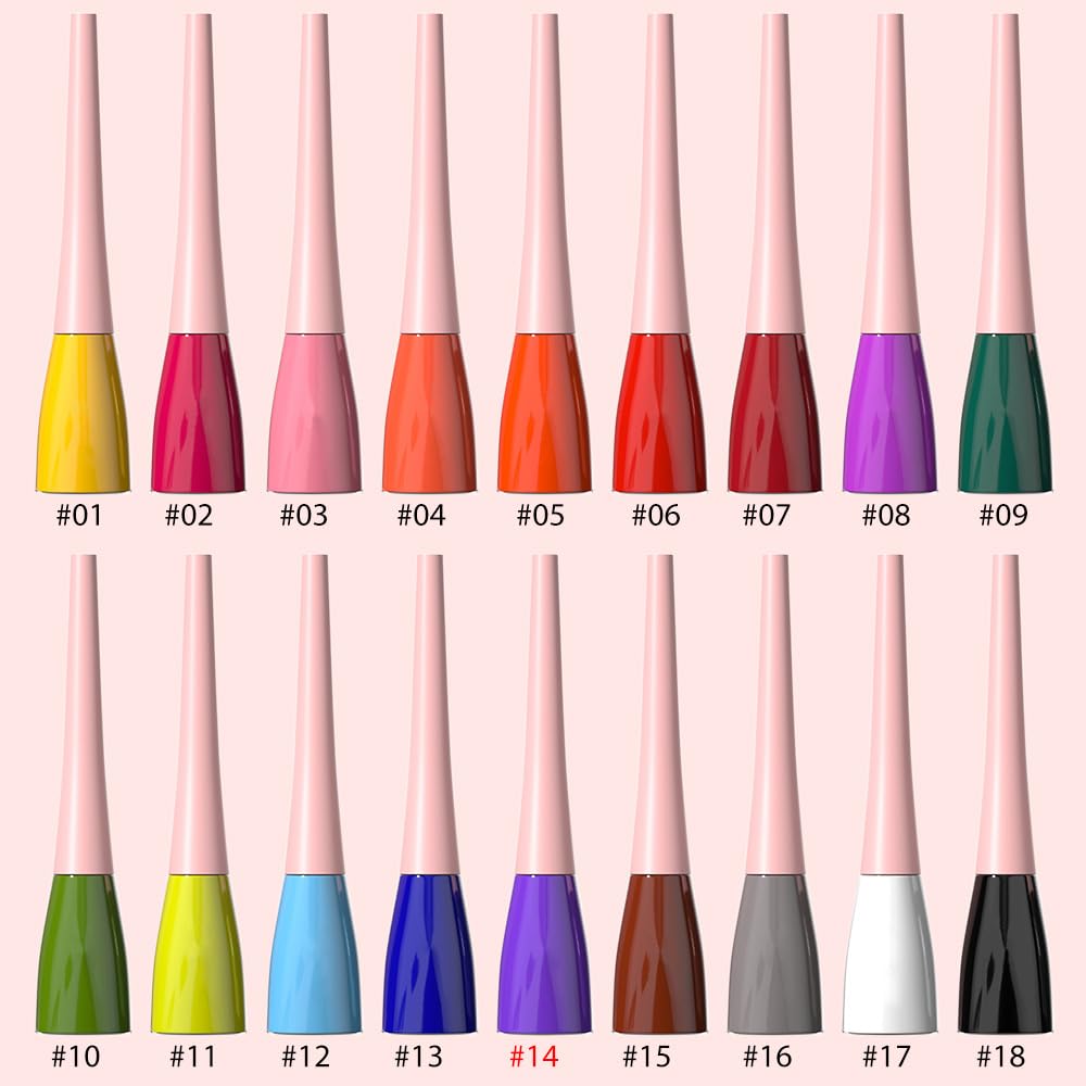 evpct 1Pcs Blue Violet Liquid Eyeliner Waterproof Blue Voilet Eye Liners for Women, Eyes Wing Stamps Shapes Colored Eyeliner delineador de ojos a prueba de agua contra el agua blanco para ojos