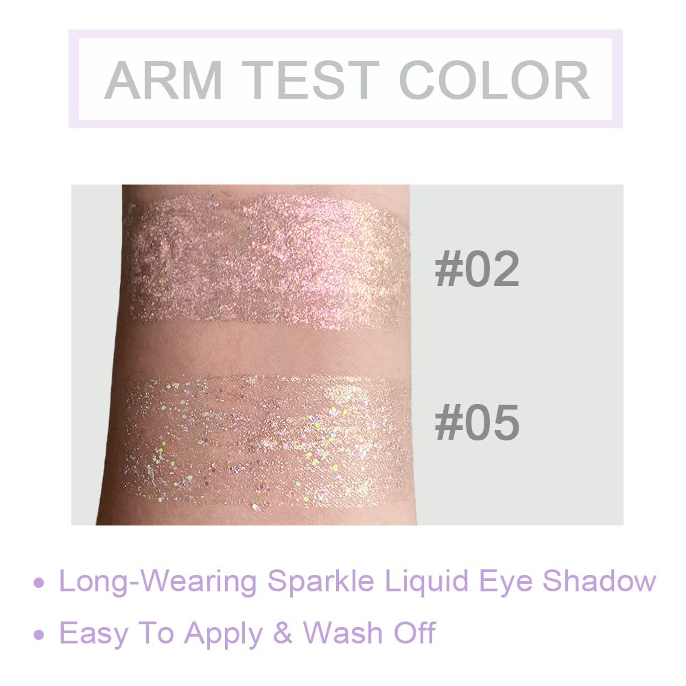 Liquid Sparkling Glitter Eye Shadow Sticks – Crystal Silver Golden Eyeshadow, Eyeliner, Eyelid Shimmer Highlight Makeup, sombra de para ojos,Waterproof Quick-Drying