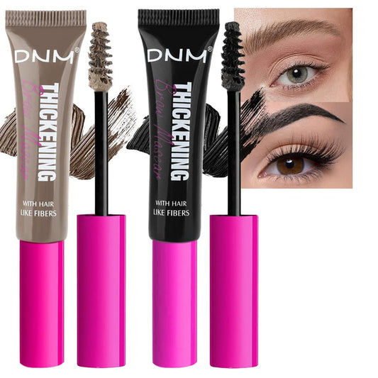 Tinted Thickening Brow Mascara,Brow Fast Sculpt,Waterproof, Transfer-proof, Brush to Fill in Eyebrows and Cover Gray Hairs - Cruelty Free (2pcs 01 Taupe &08 Black)