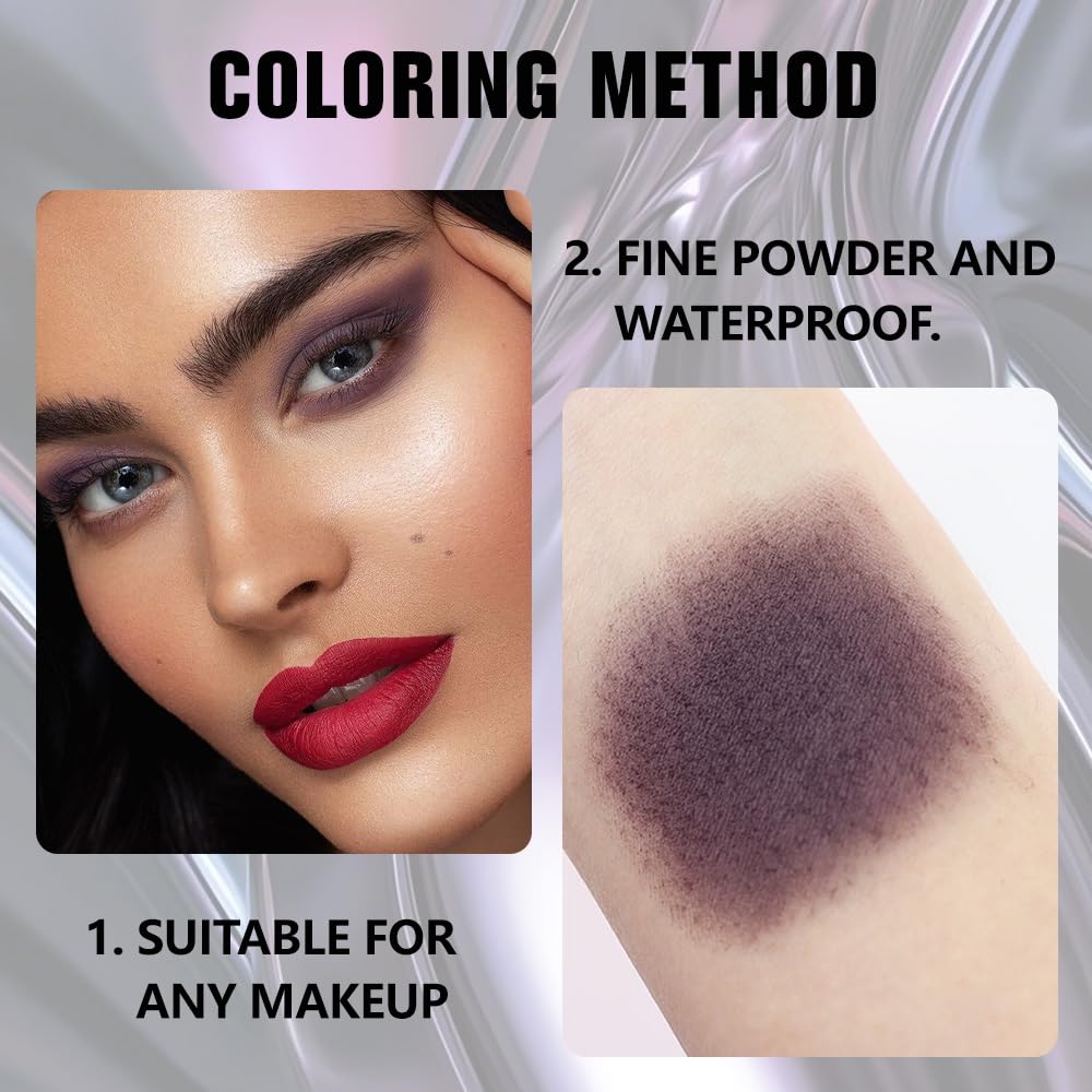 evpct Matte Eggplant Purple Eyeshadow Palette Makeup for Older Women Brown Eyes, Deep Dark Mauve Plum Purple Cream Eye Shadow Palette Single for Older Women Matte, Monochrome Long Lasting Eyeshadow