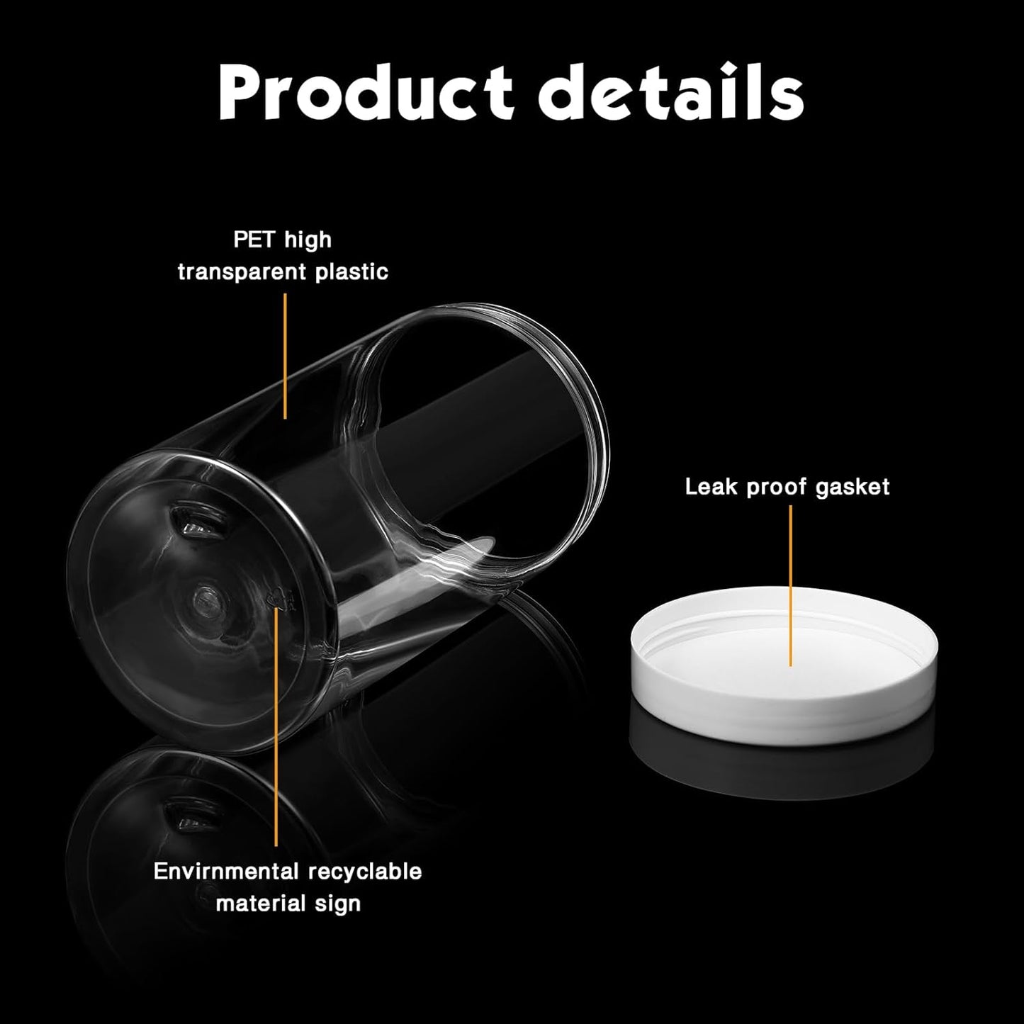 Patelai 4 Pieces Round Wide-mouth Leak Proof Plastic Container Jars with Lids for Travel Storage Makeup Beauty Products Face Creams Oils Salves Ointments DIY Making(12 Ounce,White)