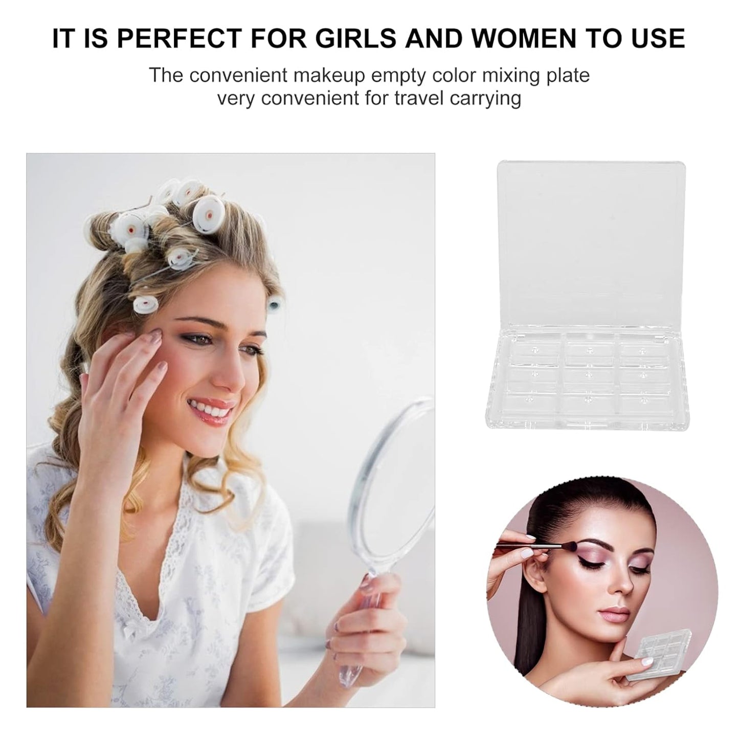 Empty Eyeshadow Palette Eyeshadow Makeup Palette Lipstick Container Makeup Empty Case for Blush Lipstick, 4Pcs 36 Grids