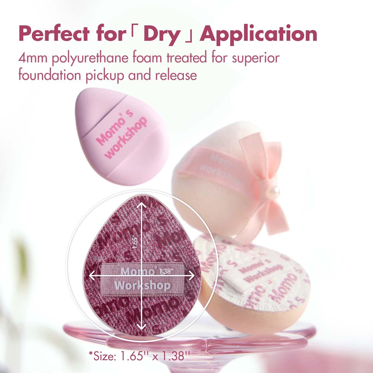 Mini Denim Makeup Sponge Set,Mini Makeup Blenders Sponge for Concealer/Blush/Highlighter, Perfect for Detail Work & Travel,4pcs Pink Mini Concealer Puffs with Travel Pouch