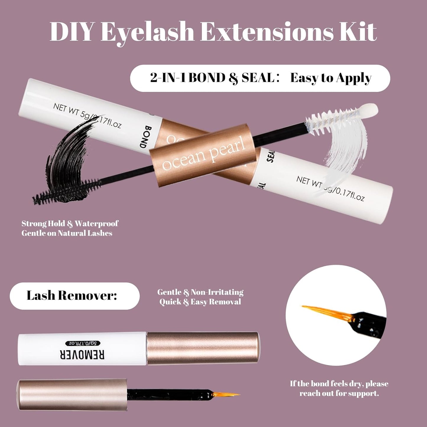 Ocean Pearl Lash Clusters 10-20mm Thick 300D Volume Eyelashes Clusters Lashes 300PCS Lash Extension Kit Eyelash Extension Kit Individual Lashes DIY Lash with Lash Bond+Seal+Remover+Tweezer-300D