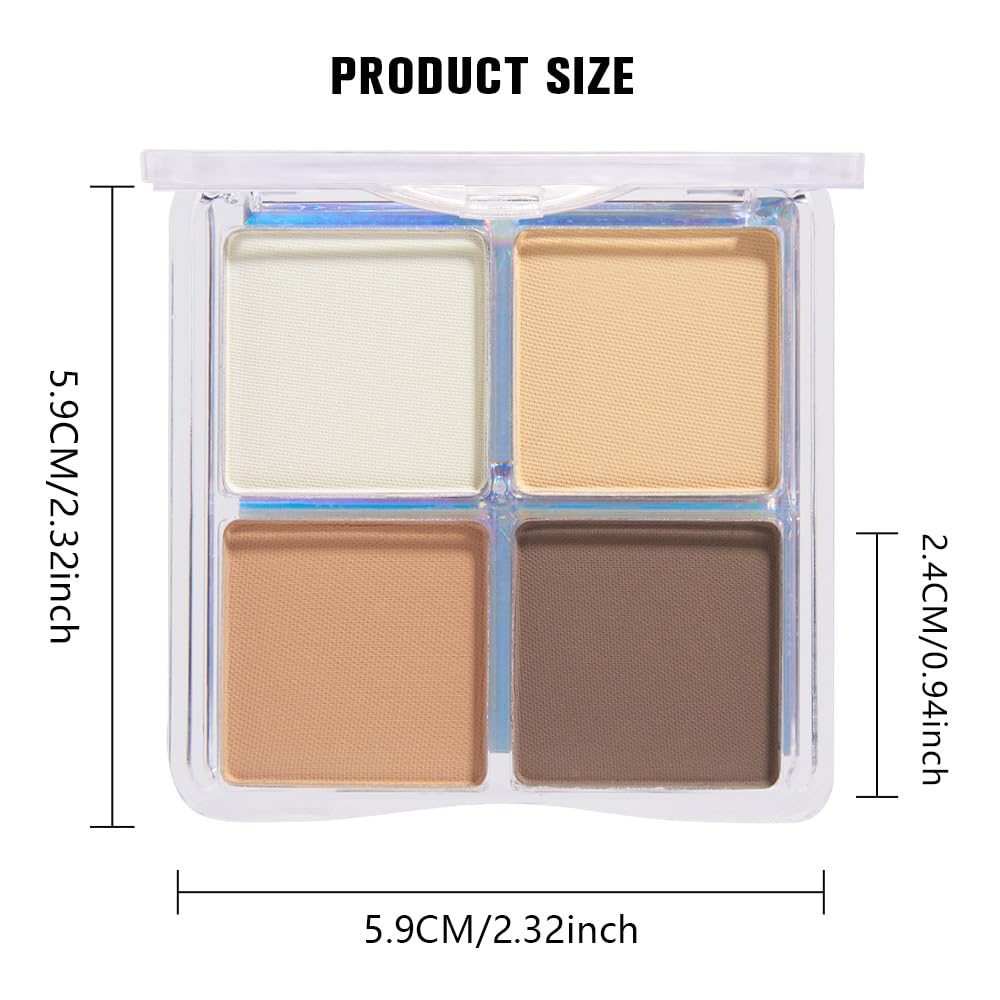 evpct Matte Smoky Nude Eyeshadow Quad Palette, Ivory White Nuetral Dark Ndue Brown Matte Smoky High Pigmented Primer Mini Eye Shadow Palette Makeup for Women, Smudge Proof Vegan Eye Shadows Nudes