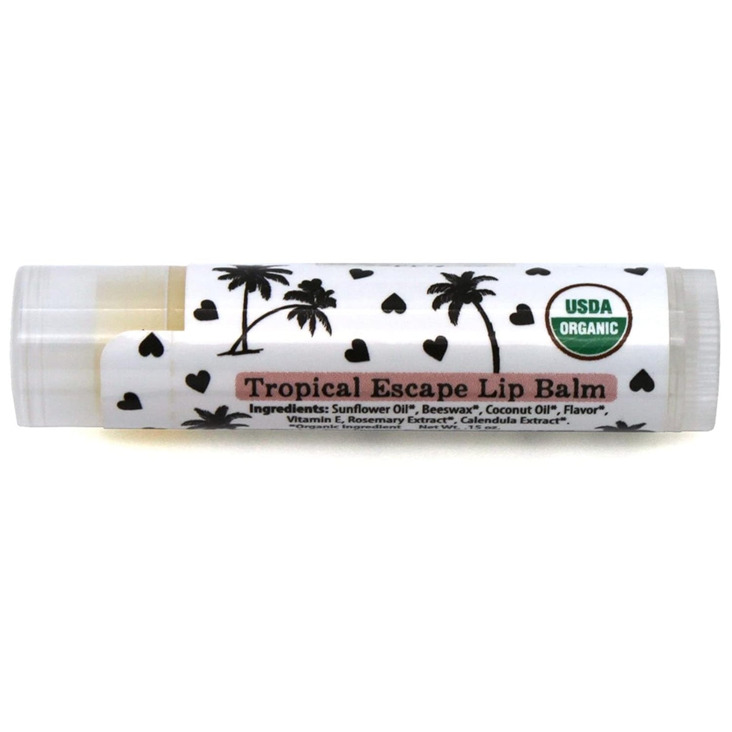Organic Lip Balm 3 pack, Made with Premium Waxes and Extracts, Certified Organic for Chapped Lips (Tropical Escape)
