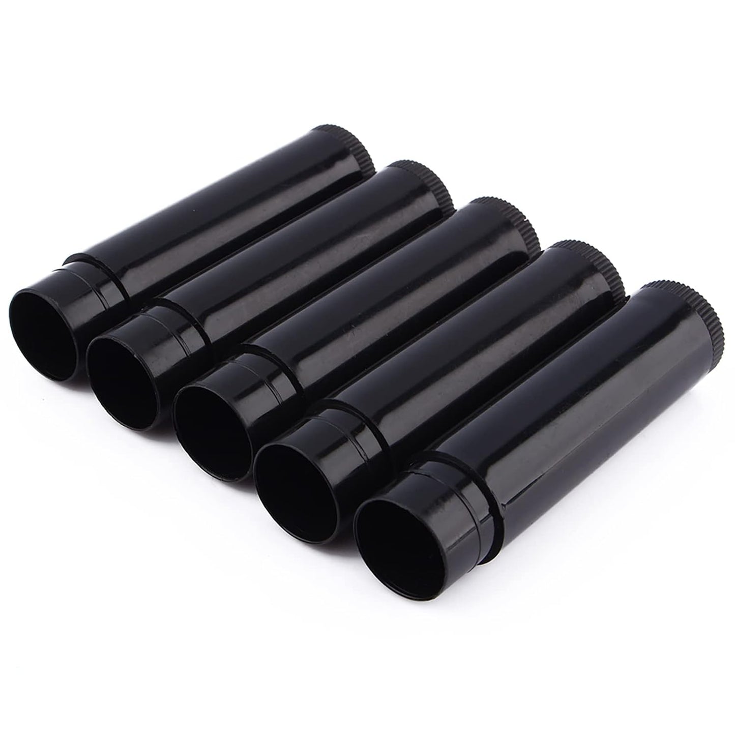 100 PCS Lip Balm Containers, 5 ML Chapstick Tubes Empty, Lip Balm Tubes, with Cap, for Girls, Lip Gloss 62 MM x 14 MM, Black