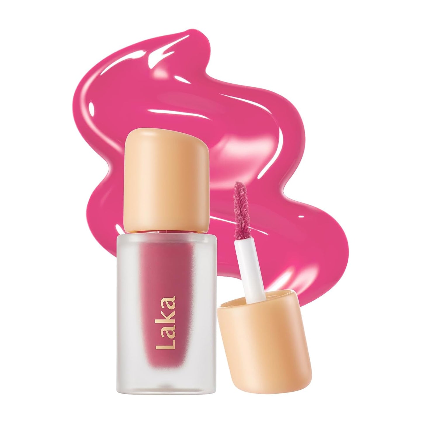 Laka Fruity Glam Lip Tint Mini, Glowing Lip Stain with Wide Color Spectrum, Hydrating & Lightweight Texture, Long-Lasting Bold Stain, Non-Sticky, Vegan, K-Beauty (#105 Cold)