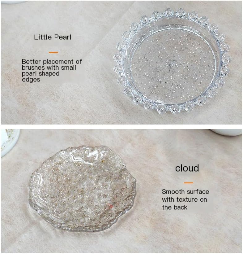 Makeup Mixing Palette Nail Polish Color Mixing Plate, Nail Art Tools Palette, Pigment Transparent Makeup Palette for Lipstick Eyeshadow Color Test Make up Tools Makeup Palettes (Pearl-yellow)