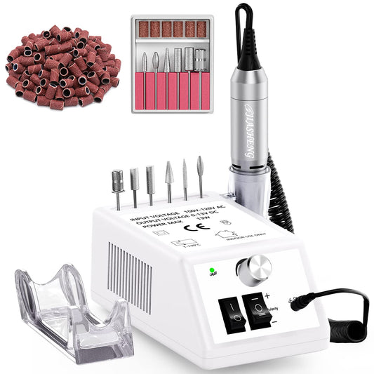 Jiasheng Professional Nail Drill, 20000rpm Electric Nail Drill Machine, Electronic Nail File Drills for Acrylic Nails Gel Nails Manicure Pedicure Tools for Salon Use, White