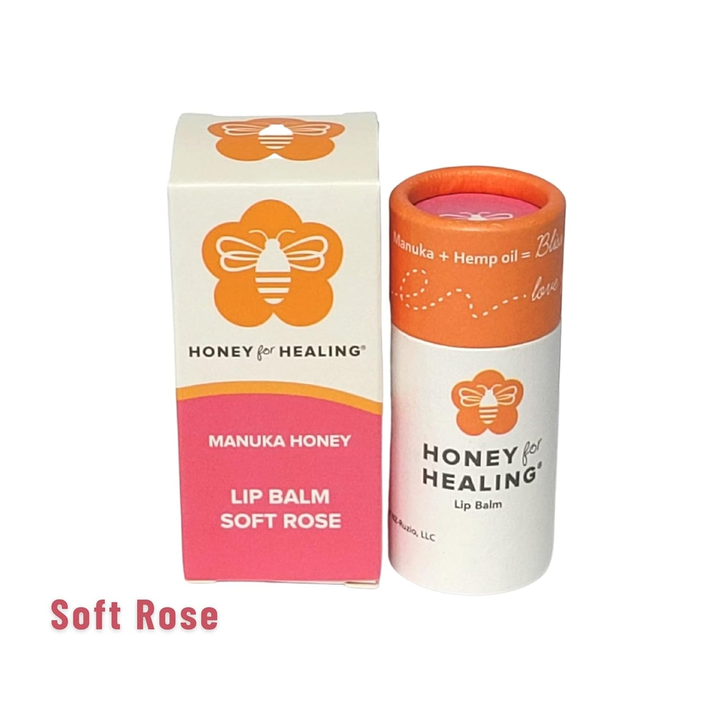 Lip Balm Moisturizer with Manuka Honey 15+ UMF, Coconut Oil, and Castor Oil For Chapped, Cracked, Dry Lips | Protects, Smoothes, and Nourishes your Lips | 0.25 oz / 7 gr. (Soft Rose)