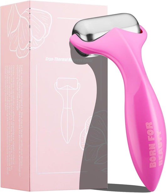 360° Rotating Ice Roller for Face-Stainless Steel Facial Massage Tool for Skin Tightening, Ice Face Roller -Wrinkle Reduction & Dark Circle Relief, Gift for Skincare Enthusiasts.