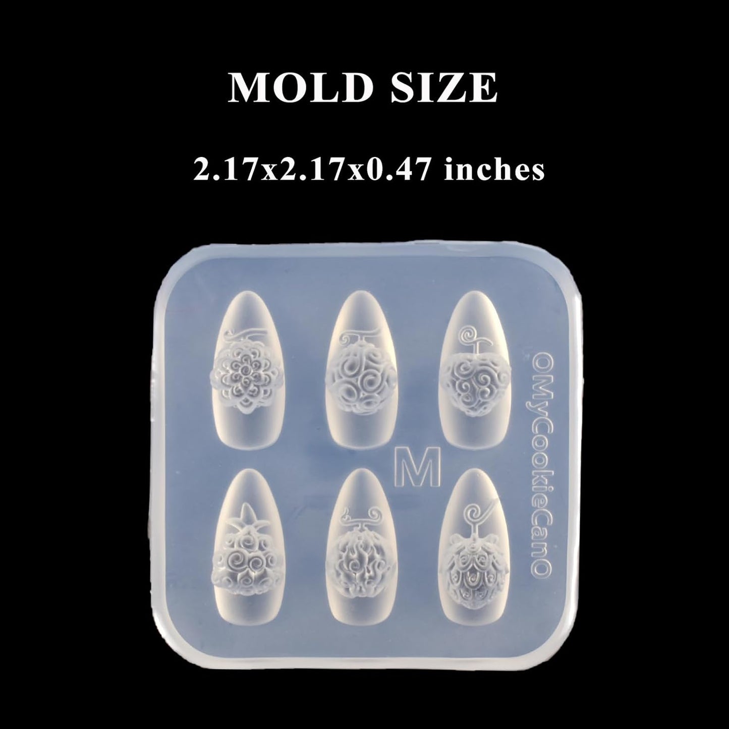 3D Flowers Nail Mold Devil Fruit Carving Template Silicone Nail Tools for Resin Charms Manicure DIY Supplies