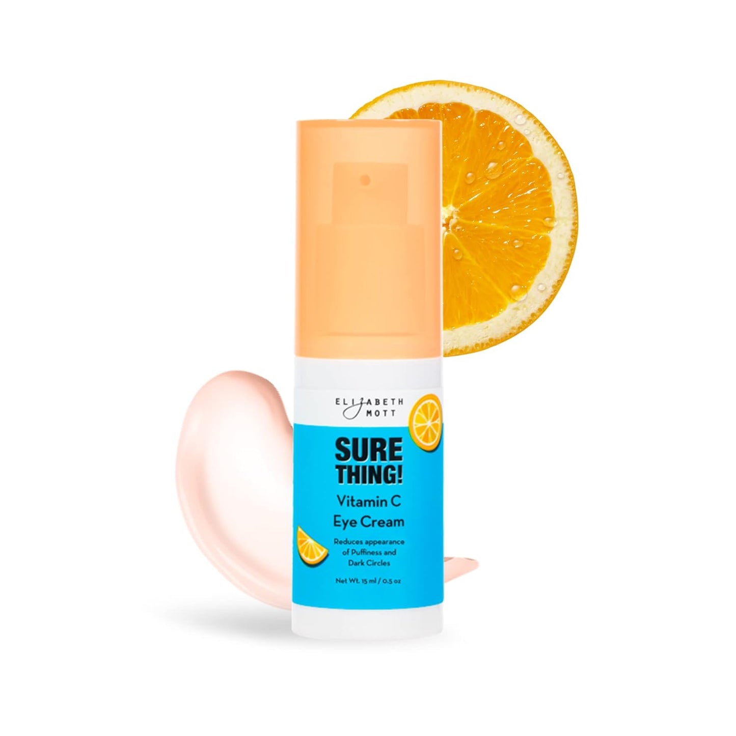 Elizabeth Mott - Sure Thing Vitamin C Hydrating Eye Cream - Cruelty Free Eye Cream for Dark Circles and Puffiness, Vegan, Fragrance-Free Skincare Product, 15 ml (0.5 oz)