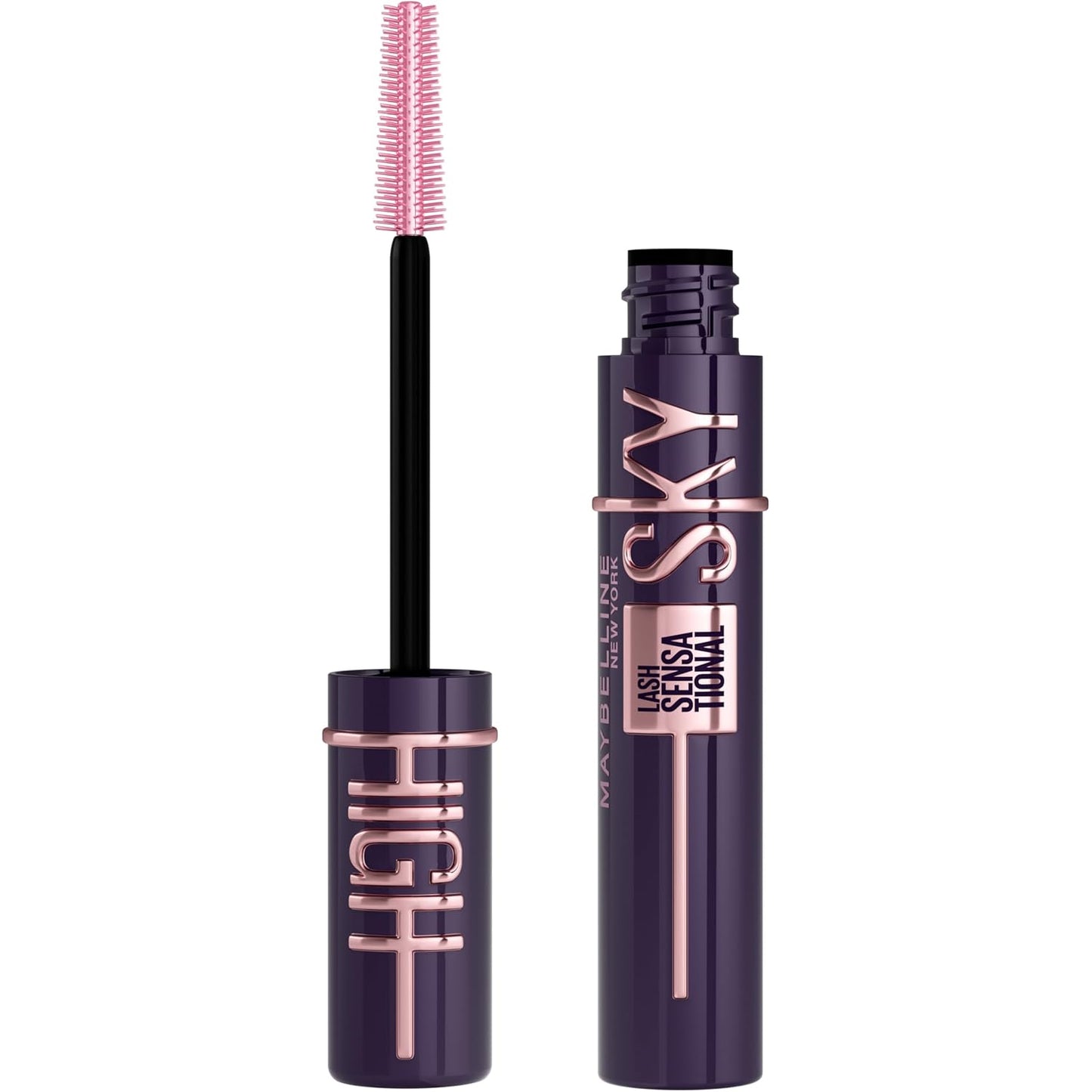 Maybelline Lash Sensational Sky High Washable Mascara, Volumizing, Lengthening, Defining, Curling, Multiplying, Buildable Mascara Make Up Formula, Plum Twilight, 1 Count