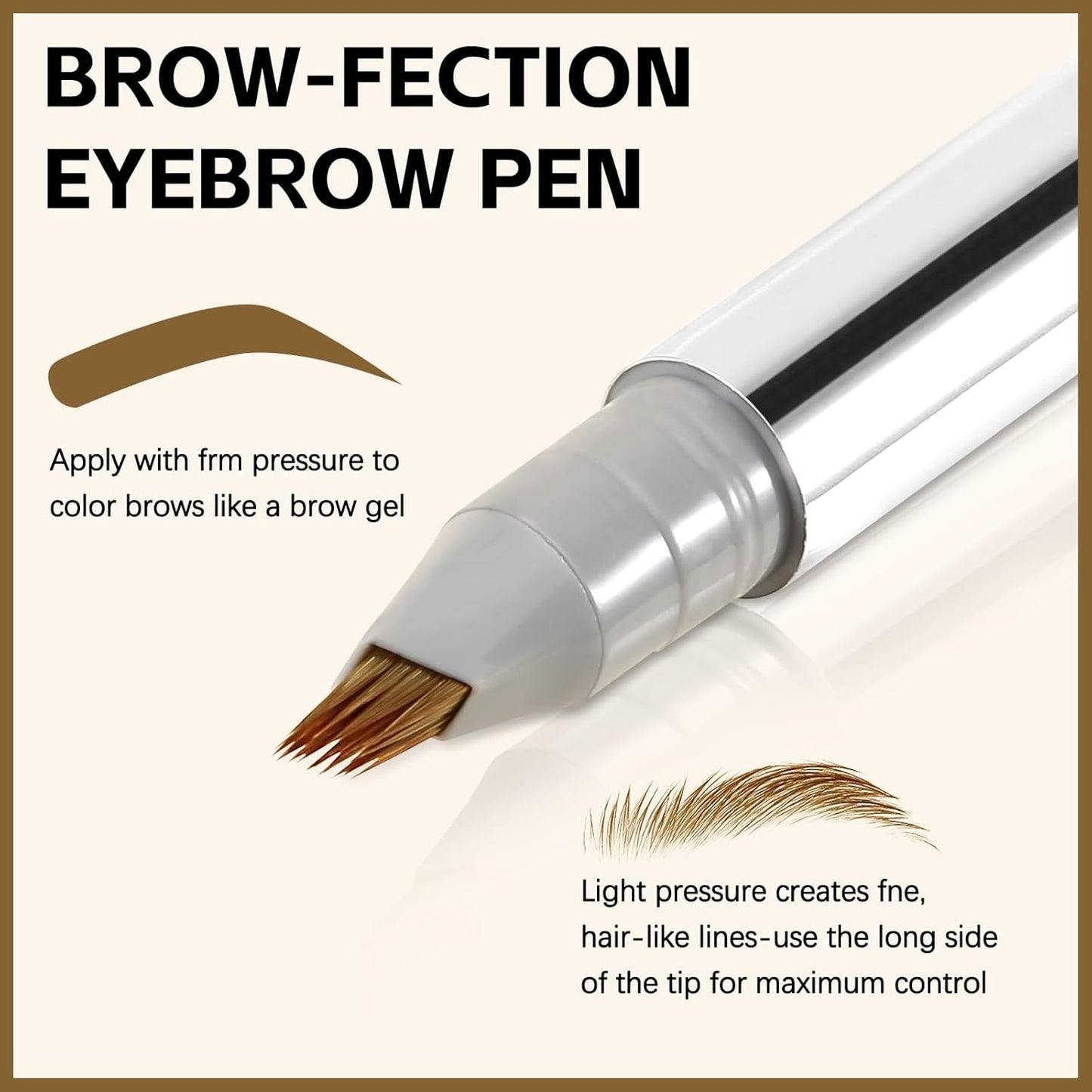 Boobeen 2pcs Brow Fection Eyebrow Pen，Liquid Microblading Eyebrow Pencils for Women，Angled Brush Waterproof Brow Pen for Hair-Like Strokes，Last All-Day，Beginner Friendly