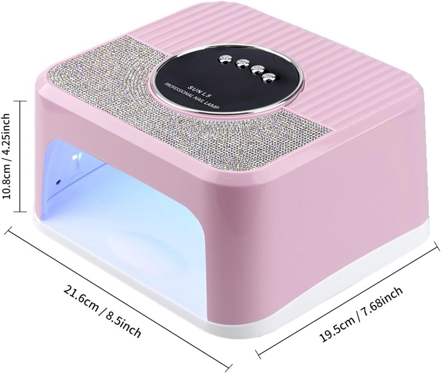 268W UV LED Nail Lamp, Gel Nail Light for Nail Polish UV Dryer with 4 Timers Professional Fast Curing Lamp Nail Art Tools with Rhinestone
