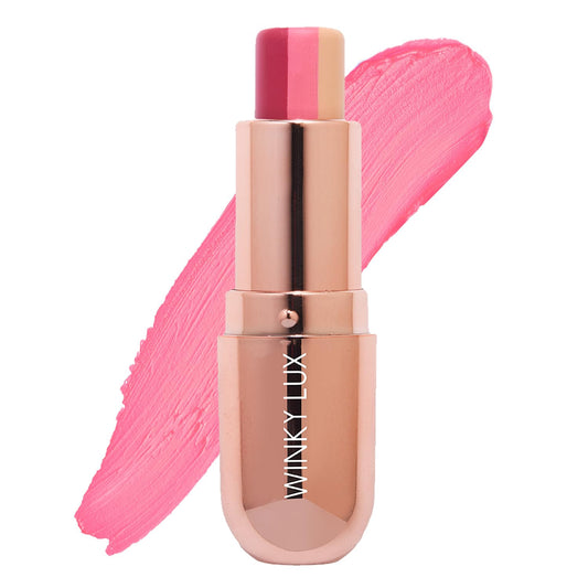 Winky Lux Strawberry Rose Tri-Color Tinted Lip Balm – Hydrating Lip Balm, Sheer Pink Tint, Lip Care with Jojoba Oil & Vitamin E, Moisturizes & Softens Dry Lips, Buttery Soft with Strawberry Rose Scent