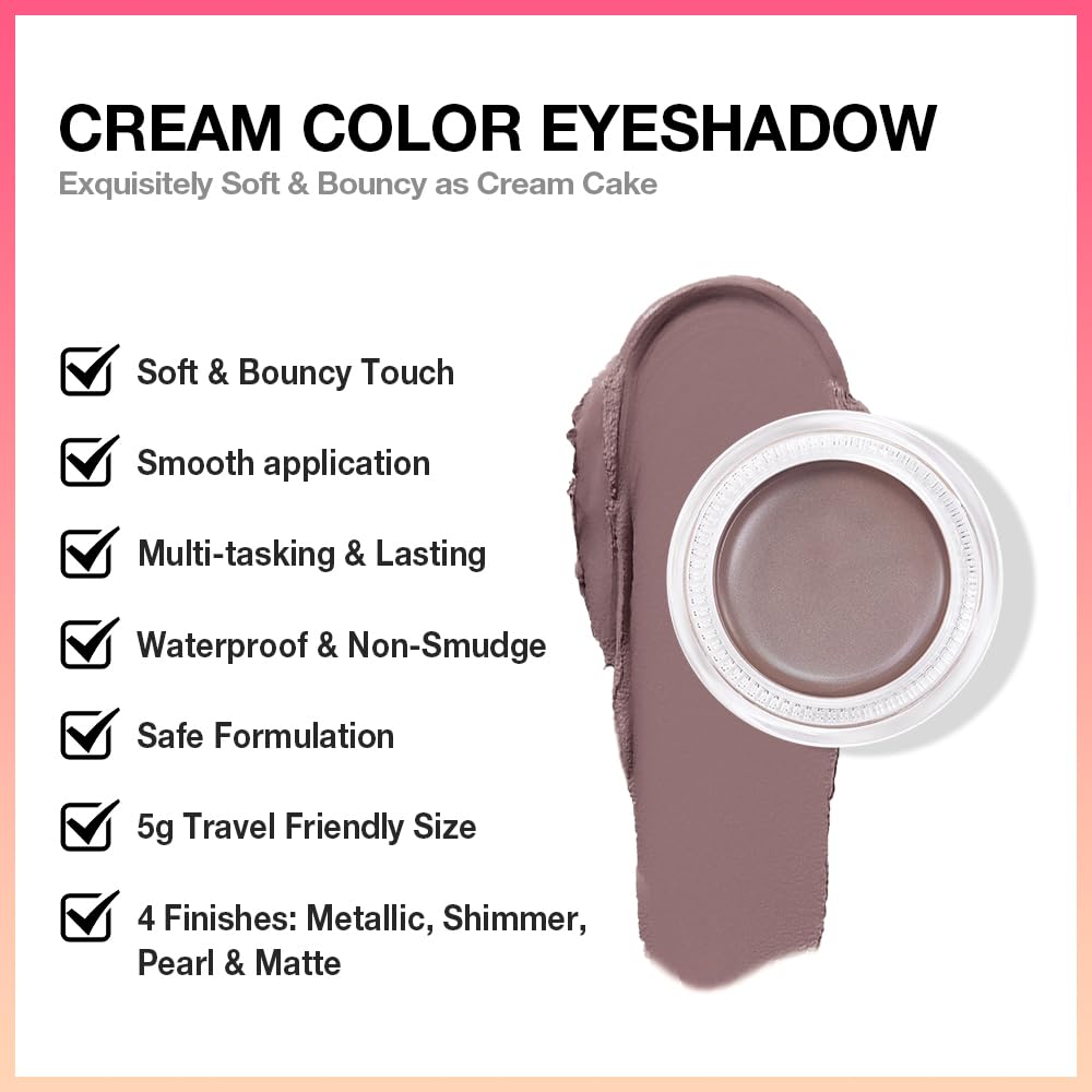 Kaely Single Cream Eyeshadow Pot, Espresso Matte Eye Shadow for Older Women High Pigmented Waterproof, Natural Eyeshadow Palette Makeup Brightener, sombras en crema para ojos, Blendable, 715