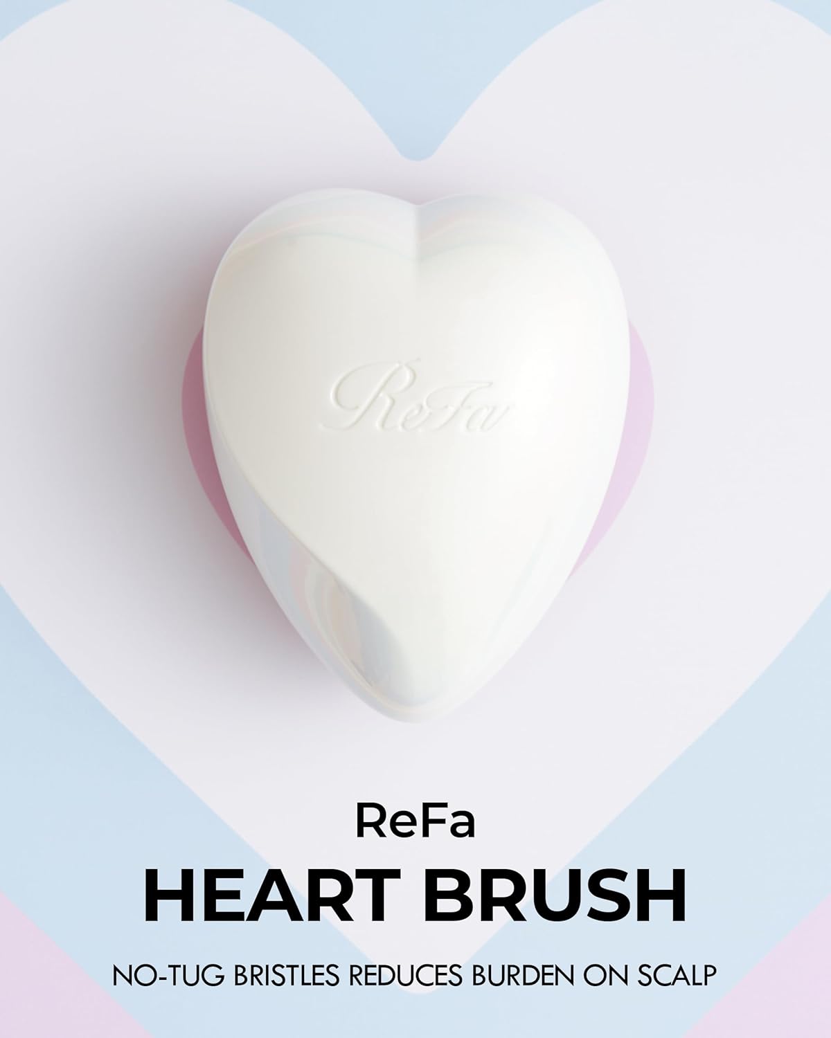 ReFa Heart Brush AURORA WHITE | Heart Shaped Hair Brush for Women | No Tangle Hair Brush | Small Hair Brush for Thick Hair | Hair Detangler Hair Brush Travel Hair Brush