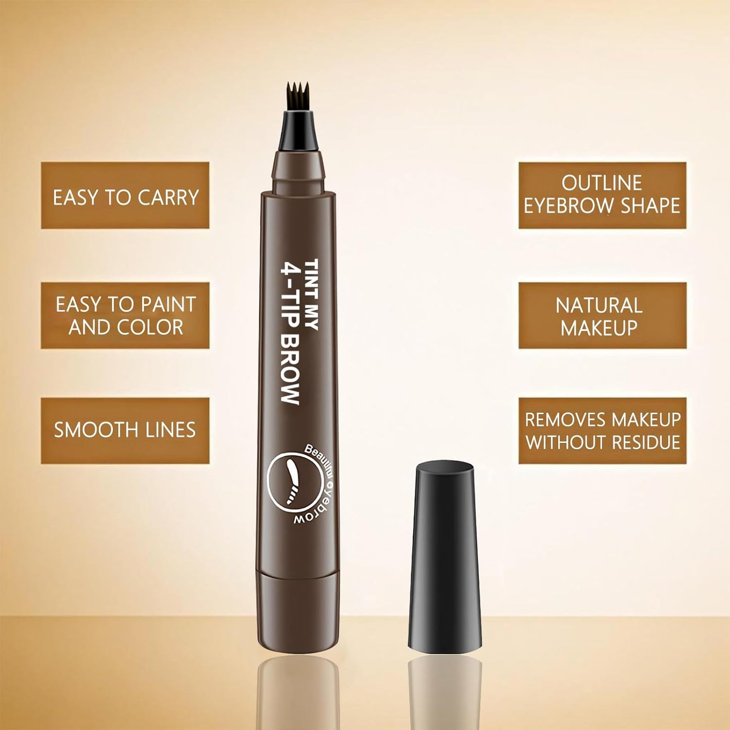 2025 Upgraded Magic Eyebrow Pencil for Women, Long-Lasting Ultra-Fine Tip Waterproof Eye Brow Pencils with 4 Fork, Smudge-Proof Natural Brow Makeup for Women - Gray Brown