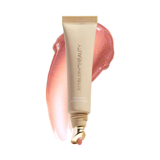 Fitglow Beauty Ceramide Hydra-Balm Lip Gloss | Hydrating Lip Serum with Peptides & Glutathione | Plumping & Anti-Aging Lip Treatment | Dry & Chapped Repair | Vegan & Cruelty-Free | 12g - Glow Getter