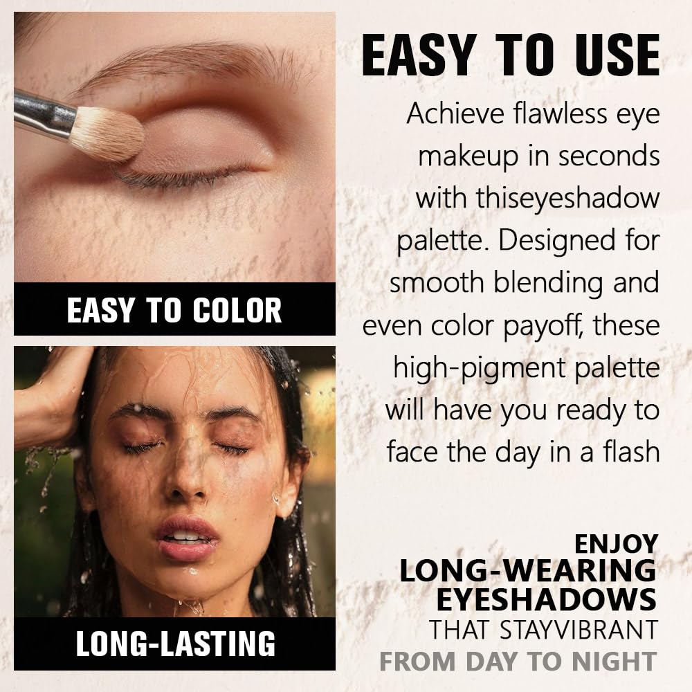 Single Matte Eye Shadow Palette Makeup, Light Cocoa Matte Eyeshadow for Women, Monochrome Eye Shadow Makeup, Pigmented Waterproof Sombras Para Ojos, Vegan, Talc, Paraben & Cruelty Free, 18