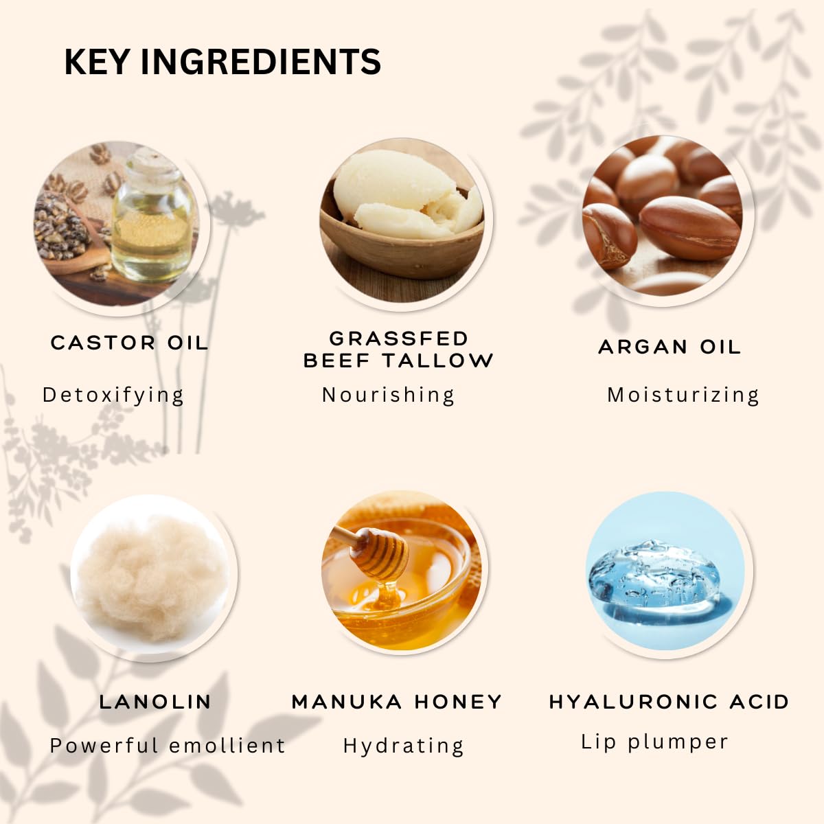 All natural lip balm - with grassfed tallow, Castor oil, CoQ10, Hyaluronic Acid and Silk - Ultra Moisturizing, Conditioning, Organic for dry, chapped, sensitive lips | (0.4 fl oz/12 mL) (Red)