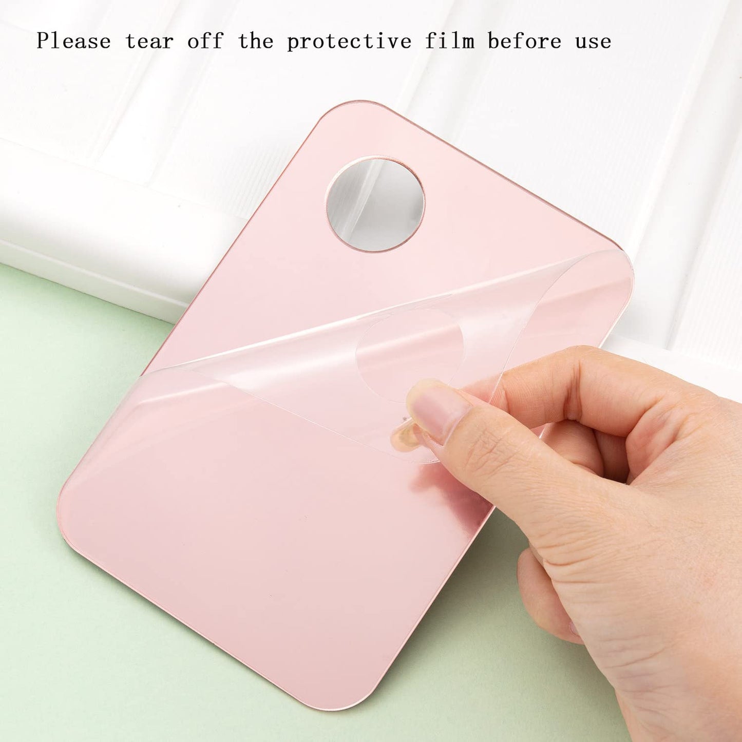 2 Pack Makeup Palette with Spatula,Acrylic Cosmetic Nail-art Artist Mixing Palette for Mixing Foundation Nail Art Eye Shadow Palette