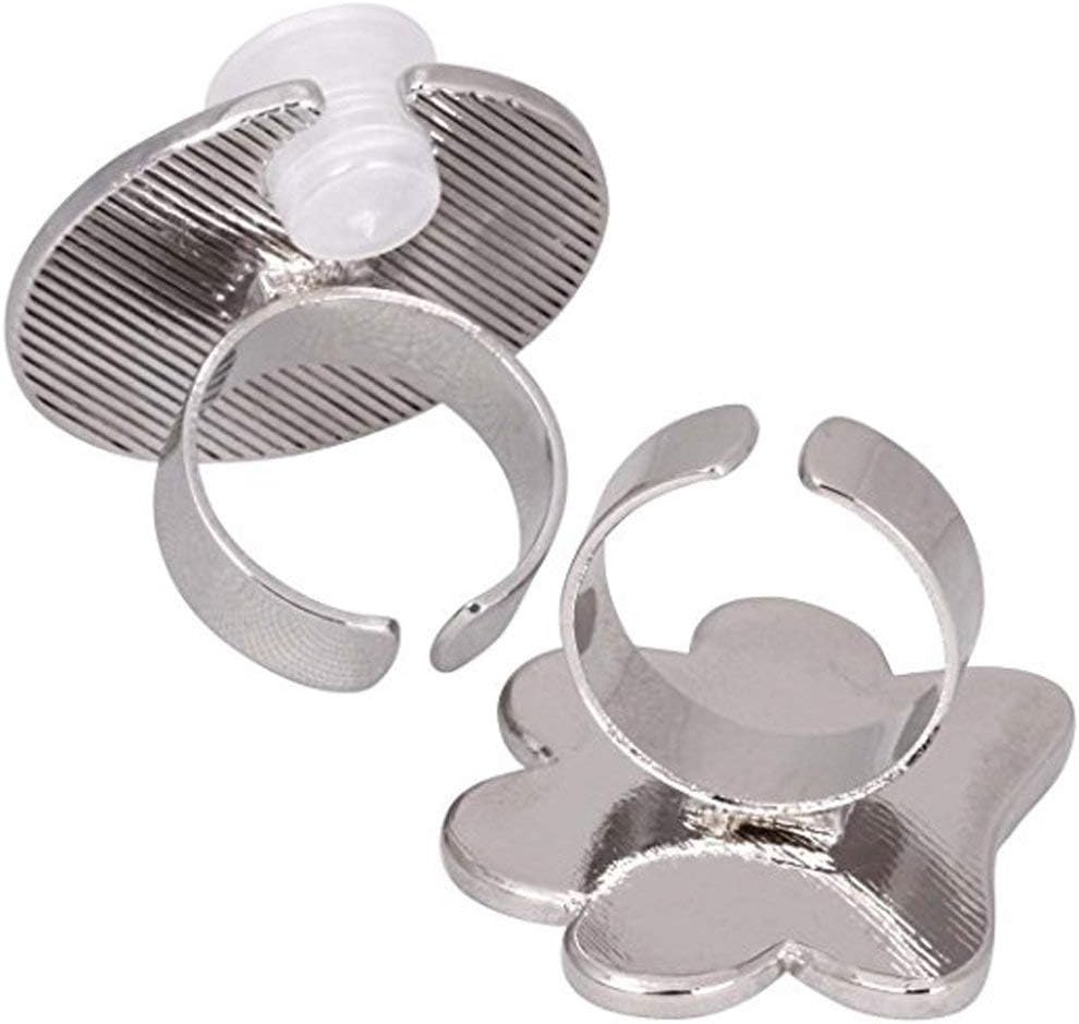 2 Pcs/Lot Mini Manicure Palette Wearable Metal Nail Art Polish Holder Paint Palette Finger Rings Nail Art Tools Palettes Palette Cups