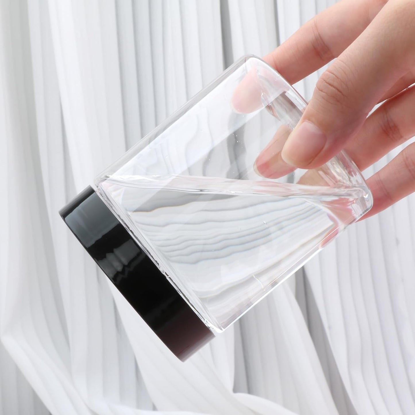 48 Pack 8oz Plastic Containers with Lids, Jars with Lids, Great for storing,lip balms, creams, ointments, cosmetics, samples