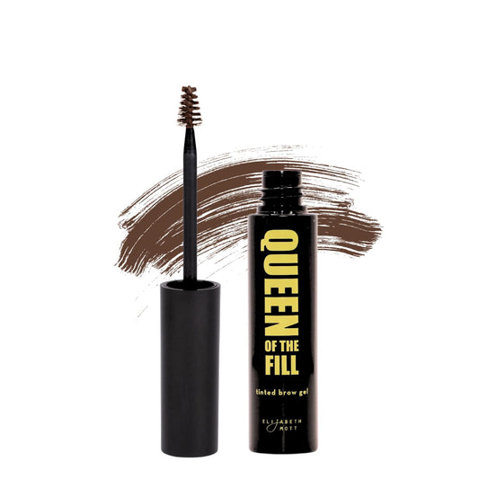 Elizabeth Mott Eyebrow Gel - Queen of the Fill Tinted Brow Filler, Volumizer & Setter - Waterproof, Long-Lasting Brow Makeup to Define & Cover Grays - Smudge-Proof, Cruelty-Free, Auburn,Shade 4g