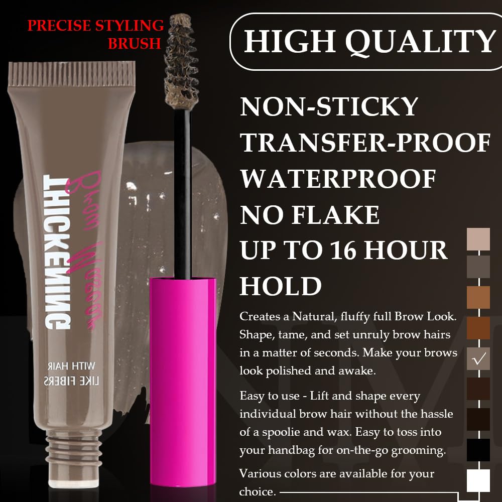 Tinted Thickening Brow Mascara,Brow Fast Sculpt,Waterproof, Transfer-proof, Brush to Fill in Eyebrows and Cover Gray Hairs - Cruelty Free - Light Medium Brown (1pc 05 Cool Ash Brown)