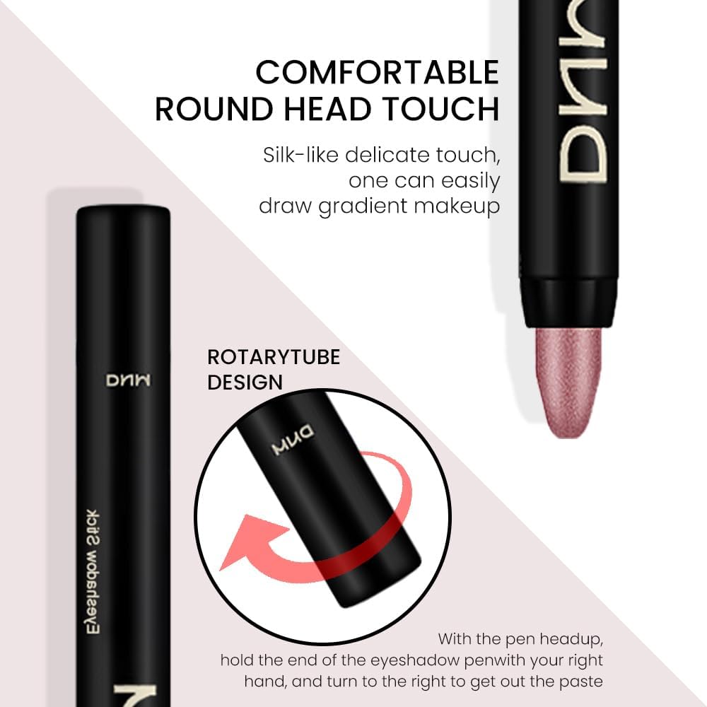 evpct 2Pcs Cream Eyeshadow Sticks Set for Eyes Waterproof, Rose Shimmer Matte Eye shadow Stick Pencil Pen Bulk sombras en crema para ojos 27+27