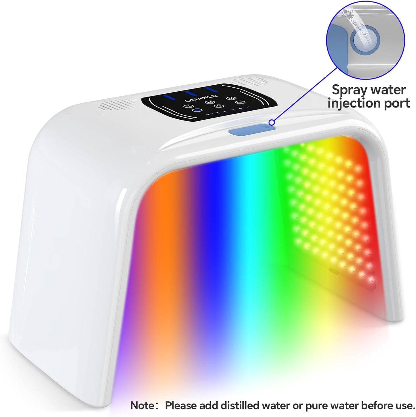 Holsn LED Light Therapy for Face Body with Spray 7 Color LED Face Mask Light Therapy,Cycle Therapy Light & Time Preset & Adjustable LED Brightness Red Light Therapy Face Mask Beauty Salon Home SPA