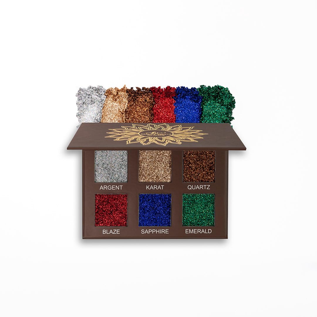 Glitter Eyeshadow Palette, Pressed Pigmented Mineral Ultra Eyeshadow Palette, Long Lasting, Quick Drying, Loose Glitter Glue for Eye Crystals Makeup