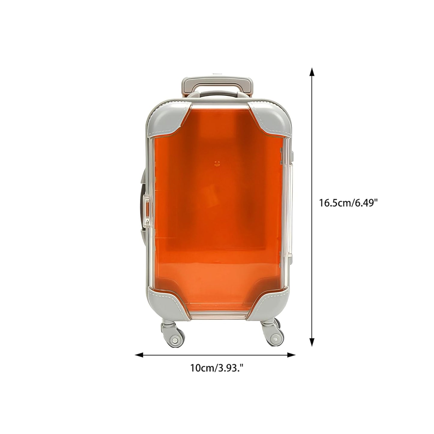 False Eyelash Storage Box, Portable Travel Organizer Mini Luggage False Eyelash Tray Makeup Tool (ORANGE)