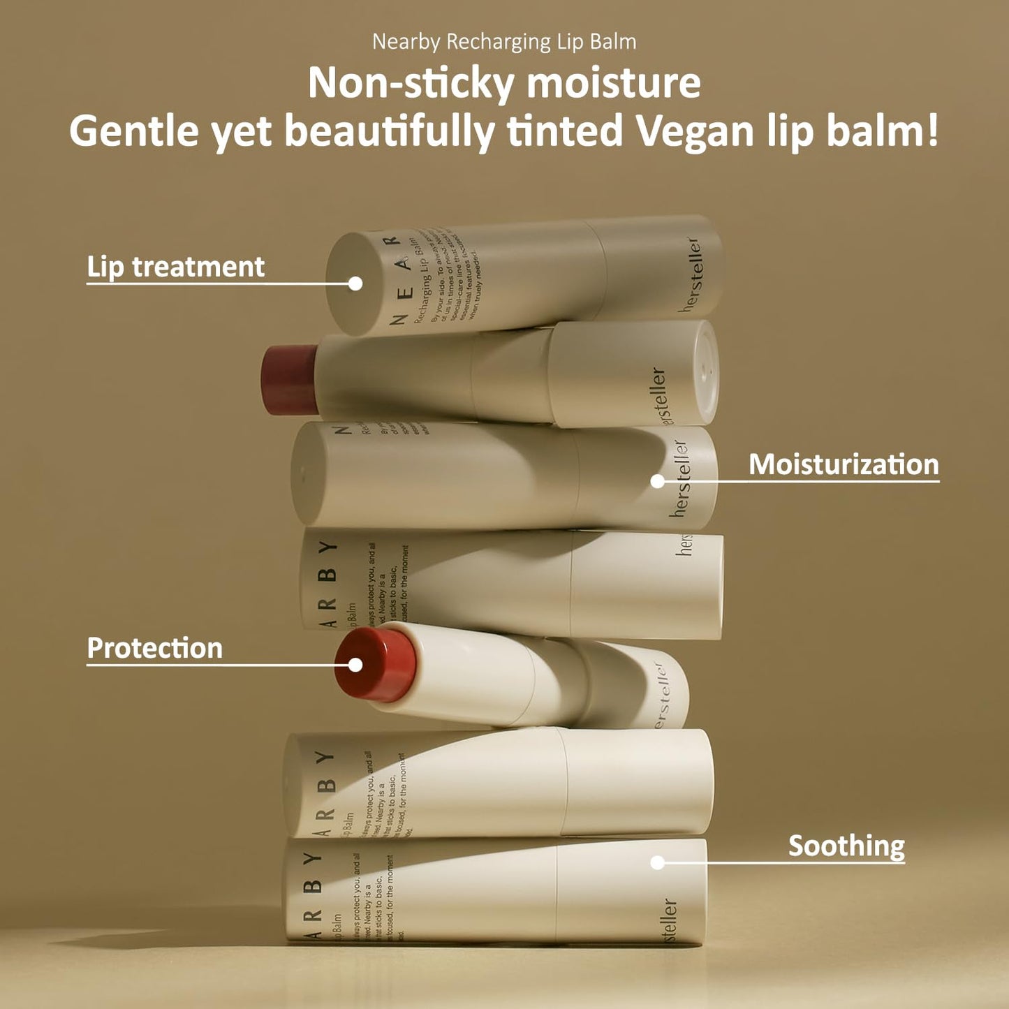 hersteller Nearby Recharging Lip Balm Vegan Butter Complex Intensive Moisturizing Treatment for Dry Lips and Cheek Natural Healthy Colors Fuchsia