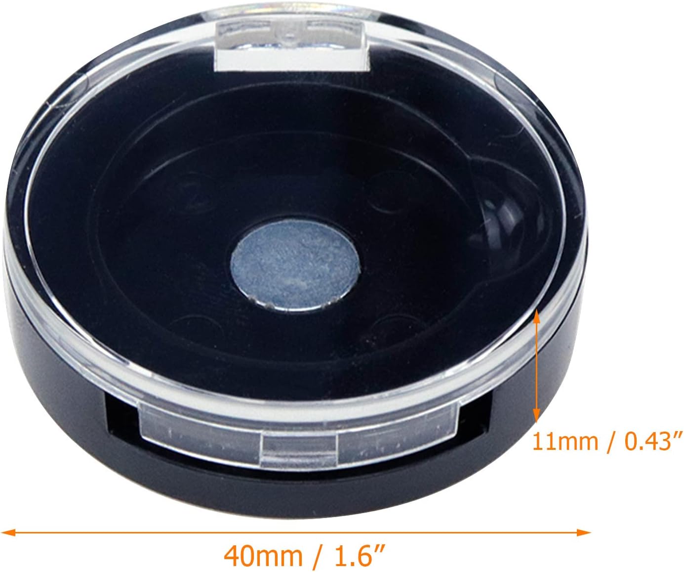 4 Pack Empty Eyeshadow Holder Case Round Magnetic Makeup Eyeshadow Lipstick Palette Container For Travel Sample DIY - Black