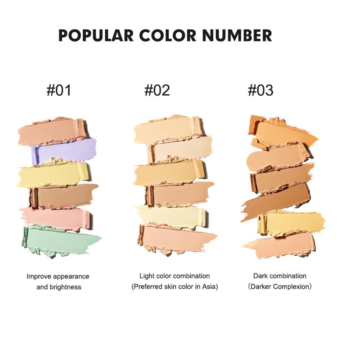 Color Correcting Concealer Palette 6 Colors Lightweight Smooth Correcting Contour Cream Makeup Palette (Color 03)