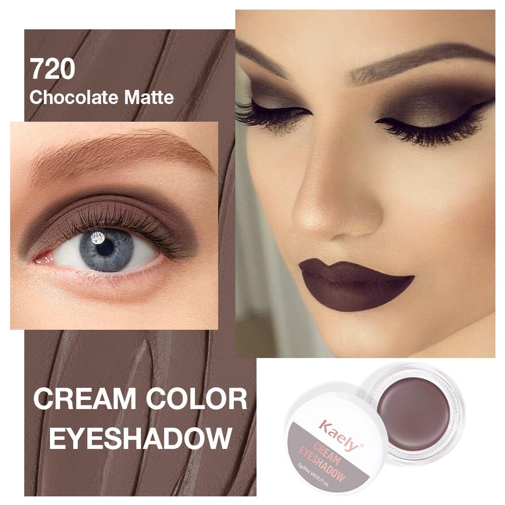 Single Cream Chocolate Matte Eyeshadow Palette Makeup, Natural Single Mini Instant Holographic Eyeshadow For Women, Sombras Crema Para Ojos, Talc, Paraben & Cruelty Free, 720