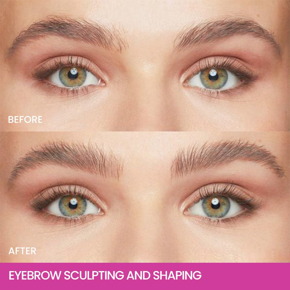 Kaely PROFESSIONAL MAKEUP Brow Glue, Tinted Eyebrow Gel, Eyebrow Mascara Waterproof, gel para cejas a prueba de agua, Eye Brow Fast Sculpt, Vegan & Cruelty-Free, 2Pcs-04 Dark Brown