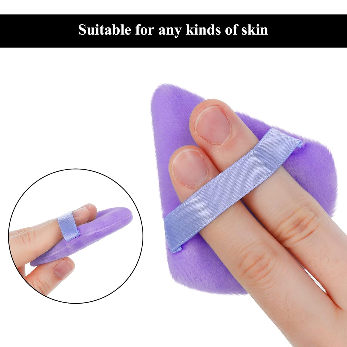 Maitys 12 Pieces Powder Puff Triangle Face Makeup Cosmetic for Loose Powder Soft Body Washable Reusable Foundation Sponge Mineral Wet Dry Makeup Tool for Women(Small,Purple)