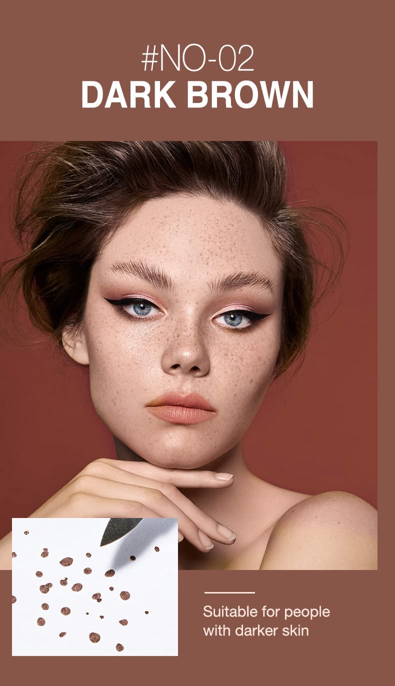 Freckle Pen Faux Freckle Pen Colour Pop Freckle Pen Supernaturally Realistic Freckles Makeup Brush Fantastic Freckles Pen Long-lasting Waterproof Soft-point Absorbent Pen For a Natural and Easy Makeup Look (dark brown)