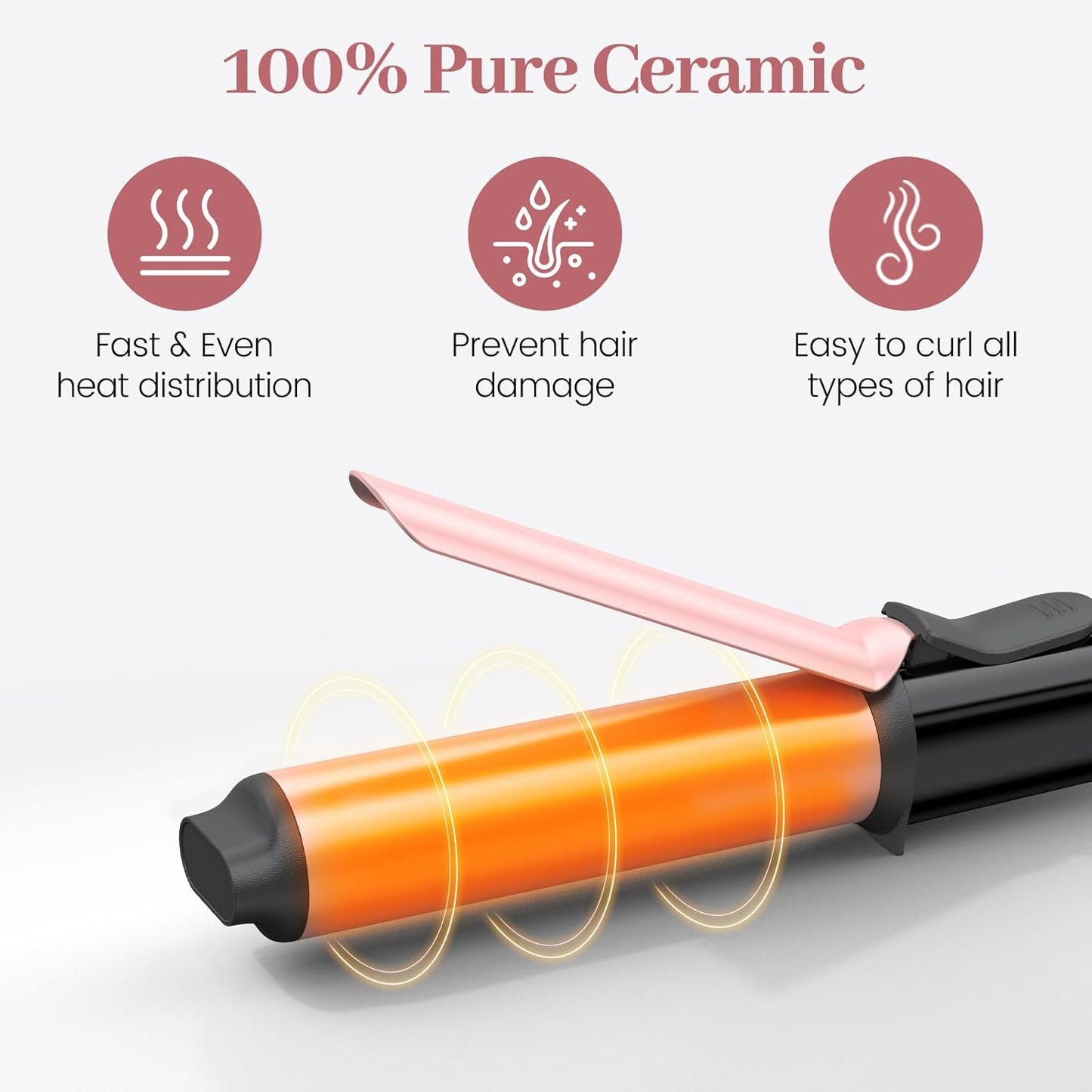 Travel Curling Iron, zavarea 1 Inch Mini Curling Iron for Short Hair, Ceramic Barrel with 3 Adjustable Temp, Dual Voltage, Auto Shut-Off, Includes Storage Bag