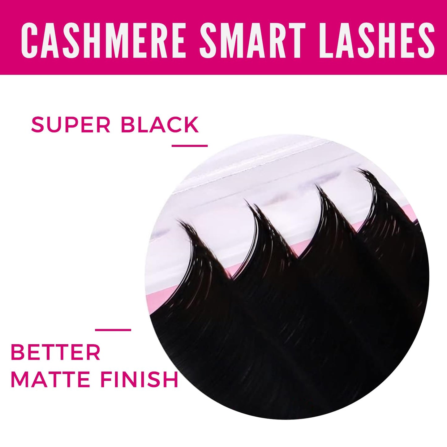 VEYES INC Cashmere Smart Fan Lash Extensions 0.03 0.05 0.07 C/CC/D Curl 8-20mm Mixed & Single Length, Super Matte Black Volume Lashes, Professional Supplies for Lash Techs (0.07 D 10mm)