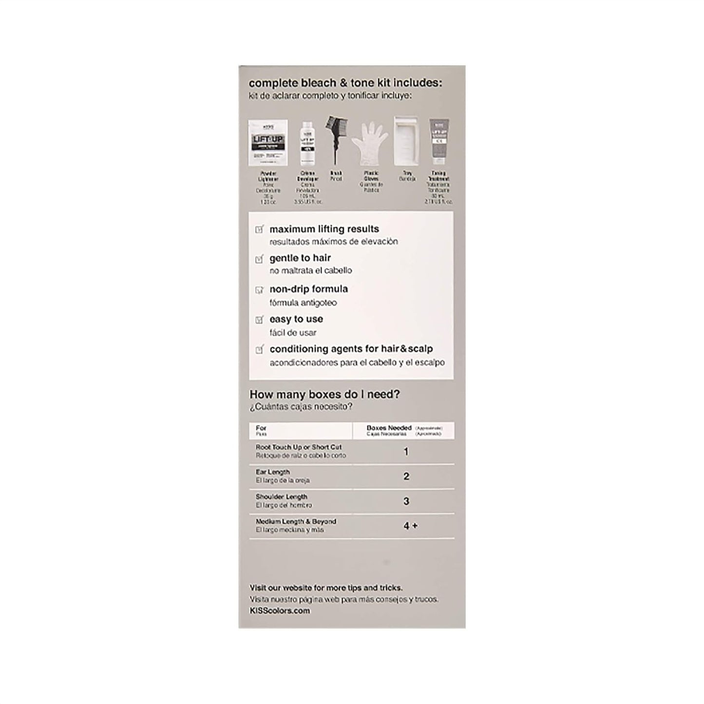 KISS Lift Up Complete Hair Bleach Kit with Revitalizing Plex Serum to Protect from Damage, Maximum Strength to Lighten Dark or Resistant Hair, Complete DIY 6-Pc Kit